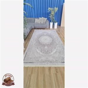 فرش کناره خاکستری مدرن جنس مخمل تُرک ابعاد دلخواه استُپ دار (ضد سُر)