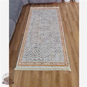 فرشینه کناره و راهرویی جنس مخمل طرح هندسی استُپ دار