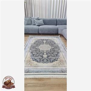 فرش طوسی مدرن جنس مخمل هازان تُرک استُپ دار (ضد سُر)