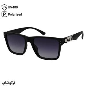 عینک آفتابی MAYBACH با فریم رنگ مشکی مات، مربعی شکل، دسته فنری، لنز دودی هایلایت و پلاریزه مدل 7122