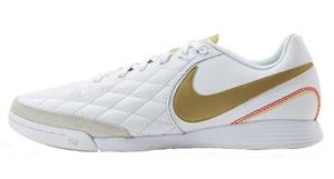 Nike Legend 7 Academy 10R IC Indoor/Court Soccer Shoes (9 M US, White/Gold) 