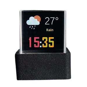 ساعت رومیزی دیجیتال مدل مکعب جادویی 3 بعدی هولوگرافیک