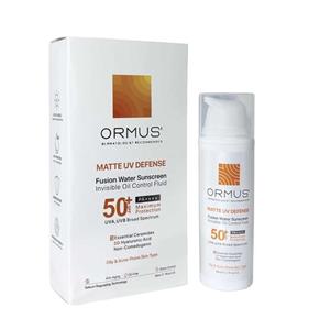 فلوئید ضد آفتاب مات دست، صورت، گردن اورموس  SPF 50 مدل  Matte UV Defense محافظ UVA ،UVB و PA‌مناسب برای پوست آکنه‌دار ، چرب حجم 50 میلی‌لیتر