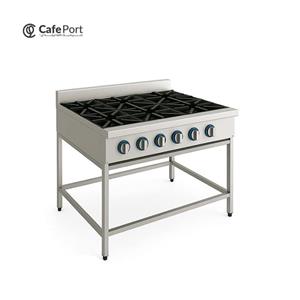 اجاق گاز شش شعله پایه دار صنعتی تمام استیل مدل T-F6S