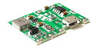 ماژول کنترل شارژ و دشارژ 2 آمپر TP4056 (باتریهای 18650) به همراه افزاینده با ورودی Micro USB