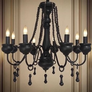 لوستر چوبی فلزی نئوکلاسیک گردویی