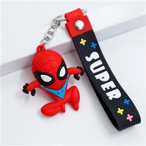 سرکلیدی آویز کیف سیلیکونی مرد عنکبوتی بند مشکی اسپایدرمن 32774