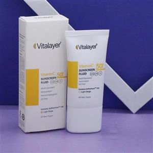 فلوئید ضدآفتاب بژ روشن  ویتامین سی 50 میل Vitalayer کد 92449