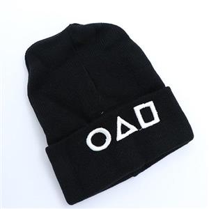 کلاه بافت لب برگرد طرح بازی مرکب رنگ مشکی 60621 کد 14