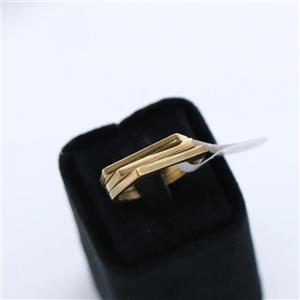 انگشتر سه لاین استیل طلایی سایز 18 کد 71646