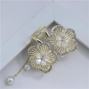 کلیپس مجلسی کوچک طرح دو گل آویز دار 74811