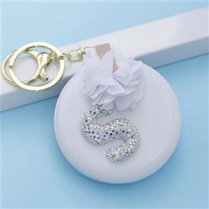 آویز برس تاشو کیفی طرح حرف S سفید 37230