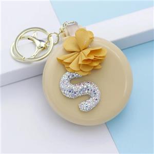 آویز برس تاشو کیفی طرح حرف S زرد 37230