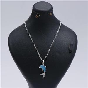 گردنبند دخترانه طرح دلفین نقره ای 74807