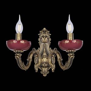 لوستر دیواری لامپا دو شاخه زرشکی