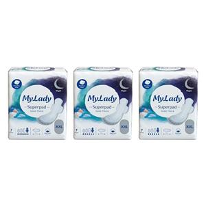 نوار بهداشتی مای لیدی مدل Superpad silky سایز خیلی خیلی بزرگ (XXL) سه بسته 7 عددی