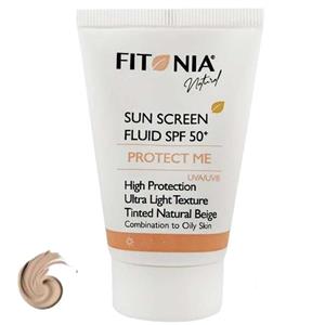 فلوئید ضد آفتاب رنگی صورت فیتونیا spf 50 مدل protect me محافظ UVA ، UVB مناسب پوست چرب و مختلط حجم 40 میلی لیتر