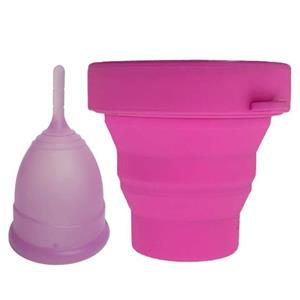 کاپ قاعدگی پیور مدل ساقه میله ای سایز بزرگ به همراه لیوان نگهدارنده 
