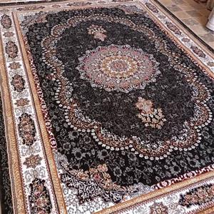 فرش 6 متری طرح ترمه مشکی