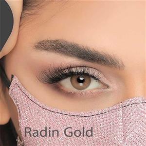لنزطبی رنگی عسلی دورمشکی سالانه آیس کالر radingold
