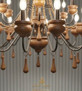 لوستر چوبی رنگ گردویی