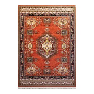 فرش ماشینی 700 شانه زمینه مسی حاشیه مسی مدل شاهکار نوین کد YN-N120-2549