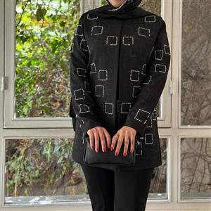 کت زنانه مجلسی نگین مربعی جنس مازاراتی درجه یک سایزها 1و2و3 تک رنگ مشکی قیمت بااحترام به شما عزیزان 895000تومان