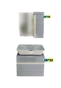 کابینت روشویی سایز ۳۵×۵۰ آینه باکس کد 0074
