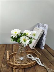 گل ژربرا سفید مصنوعی 6شاخه