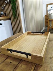 سینی چوبی رابروود دسته مشکی