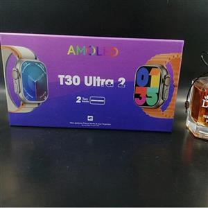ساعت هوشمند T30 ultra 2 دارای دو بند کیفیت صفحه AMOLED  قیمت698000تومان فروش به صورت تک و عمده محصول 