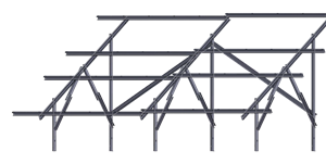 سازه خورشیدی 8 پنله دو ردیفه (4*2) بدون ریل نصب جا اینورتری