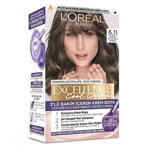 کیت رنگ مو لورآل شماره 6.11 حجم 48 میلی‌لیتر رنگ قهوه‌ای متوسط