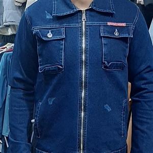 کت لی مردانه زیپ دار رنگ ذغالی و آبی تیره سایز بندی L XL 2XL 3XL