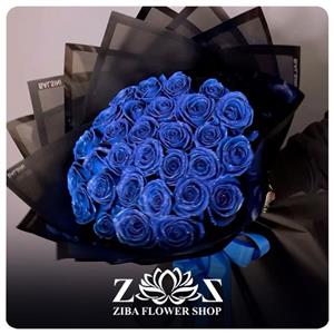 دسته گل رز آبی شاین دار