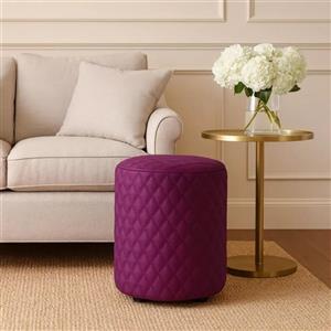 پاف پایه دار چرمی گلدوزی شده سایز 38*48 سانتی‌متر | برندبابل‌کارپت