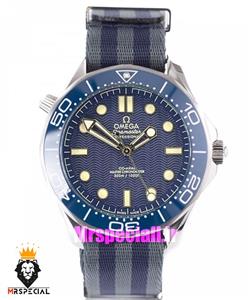 ساعت امگا مردانه سیمستر اتوماتیک بند ناتو صفحه ابی OMEGA SEAMASTER 007 021013