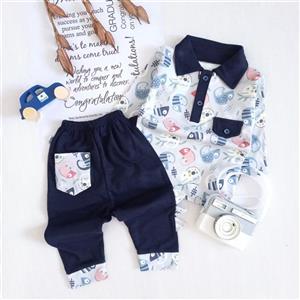 بلوز شلوار نوزاد تا کودک طرح آفتاب کد 752