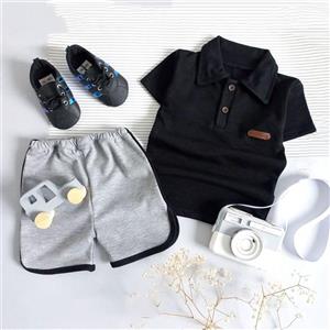 تیشرت شلوارک پسرانه مشکی کد 483