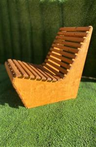 مبل  وصندلی تک نفره چوبی مبلمان باغی