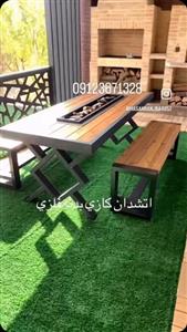 آتشدان ۸۰در ۲ متر بدنه فلزی با ترکیب چوب ترمود