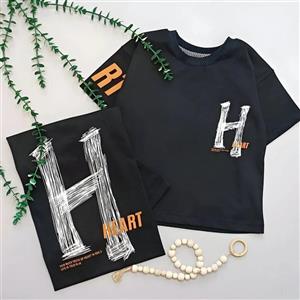 تیشرت تک مشکی بچگانه اسپرت جنس نخ پنبه درجه 1