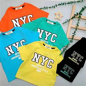 ست تیشرت و شلوارک پسرانه اسپرت NYC جنس نخ پنبه درجه 1