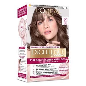 کیت رنگ مو لورآل شماره 6.1 بلوند دودی تیره