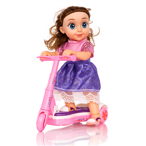 عروسک دختر اسکوتر سوار موزیکال و حرکتی