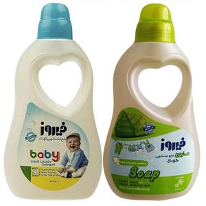 صابون مایع لباسشویی فیروز مدل بهاره وزن 950 گرم و مایع لباسشویی فیروز وزن 1000 گرم R5E