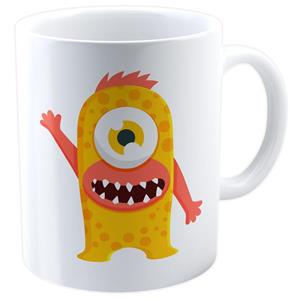 ماگ شین دیزاین طرح هیولای تک چشم نارنجی 4034 shin design mug orange eye monster 