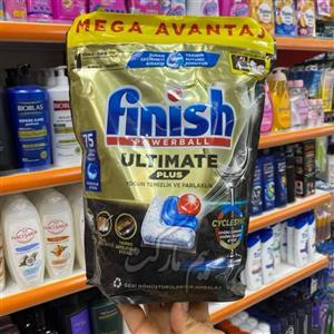 قرص فینیش اولتیمیت پلاس Finish Ultimate Plus برای ماشین ظرفشویی بسته 75 عددی