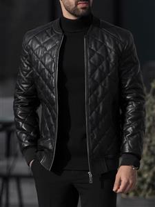 کاپشن چرم طبیعی کد j158