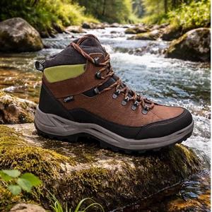کفش کوهنوردی و طبیعت گردی مکوان مدل تفتان با چرم طبیعی و ضدآب رنگ قهوه ای